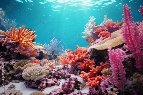 Vibrant Coral Lagoon Colors  Underwater Coral Reef Gradients