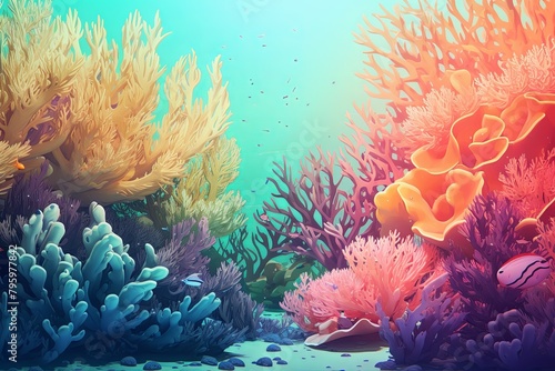 Sea Coral Patterns: Underwater Coral Reef Gradients
