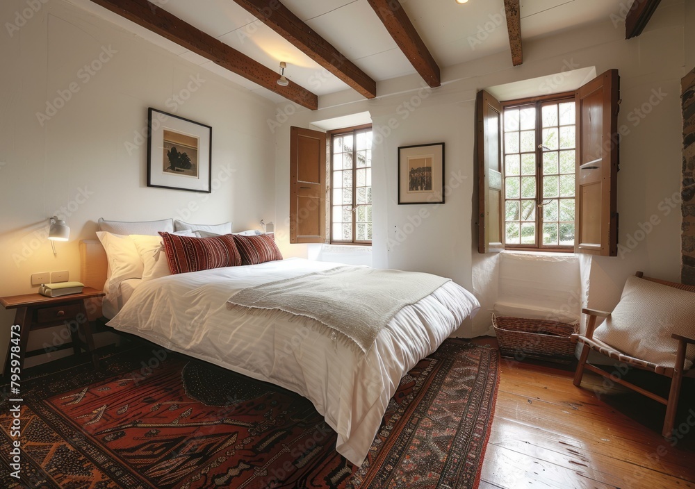 b'Elegant and simple master bedroom design'