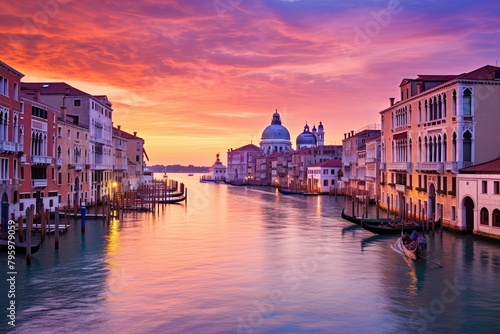 Venetian Sunset Gradients: Pastel Sky Reflecting over Canals