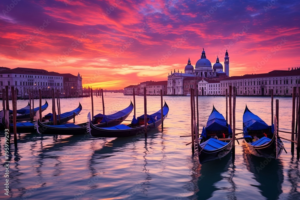 Venetian Sunset Gradients: Vibrant Sky Over Venice