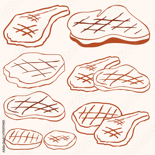 Brown Meat Outline Collection.eps