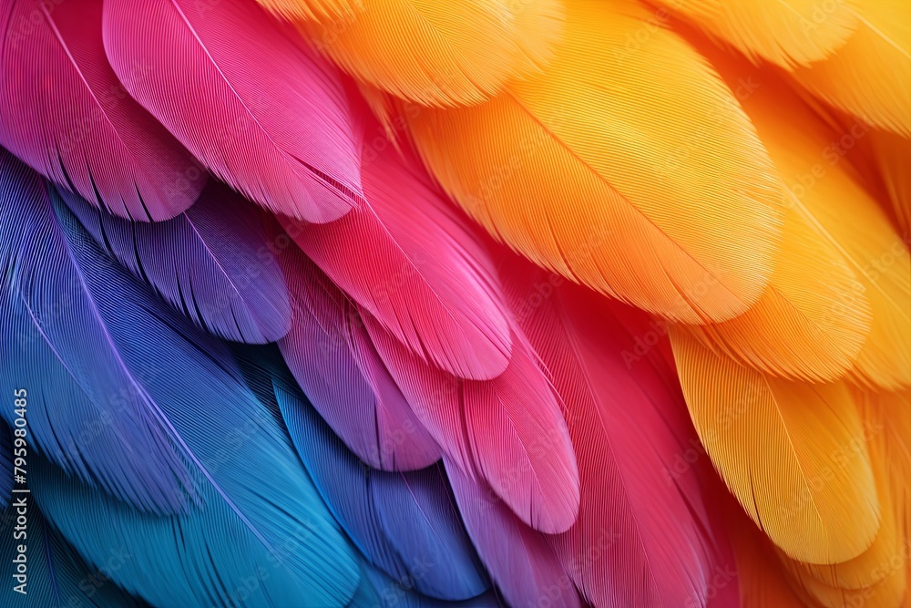 Vibrant Parrot Feather Gradients: Bright Plumage Fusion Delight Vibrant Parrot Feather Gradients: Bright Plumage Fusion Delight