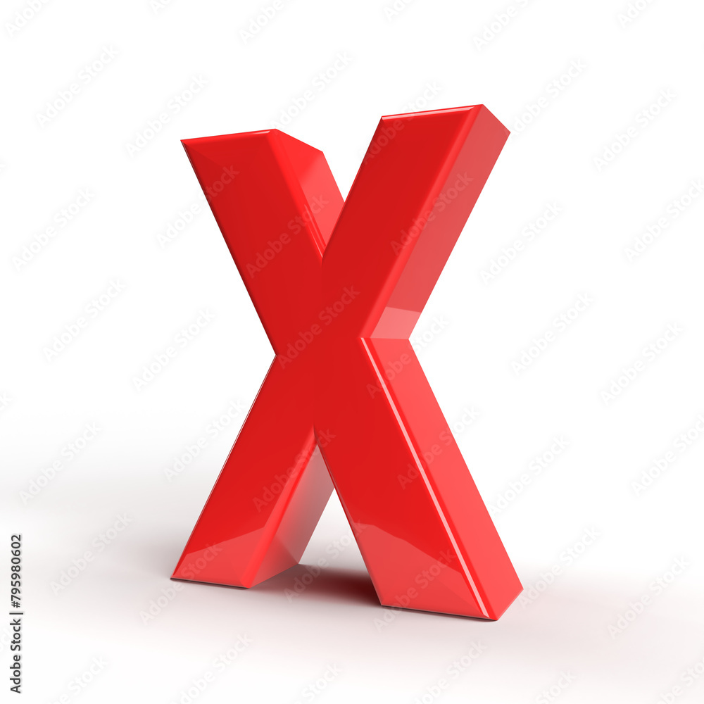 X letter 3d red X letter 3d red