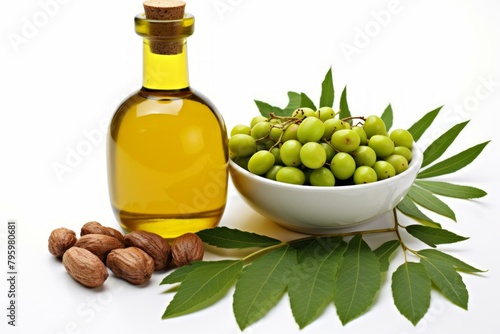 b'neem oil, neem leaves, neem fruits, neem nuts' photo