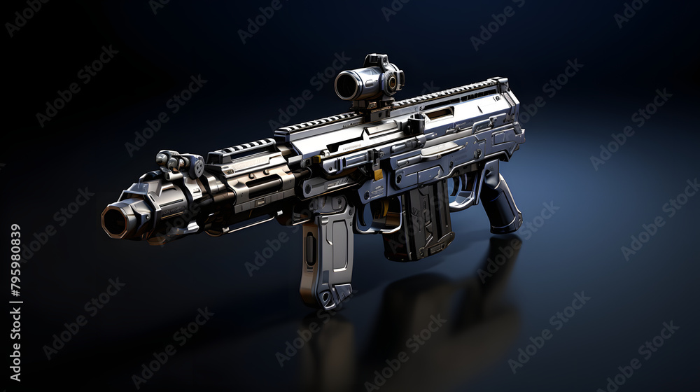 Machine gun game icon 3d