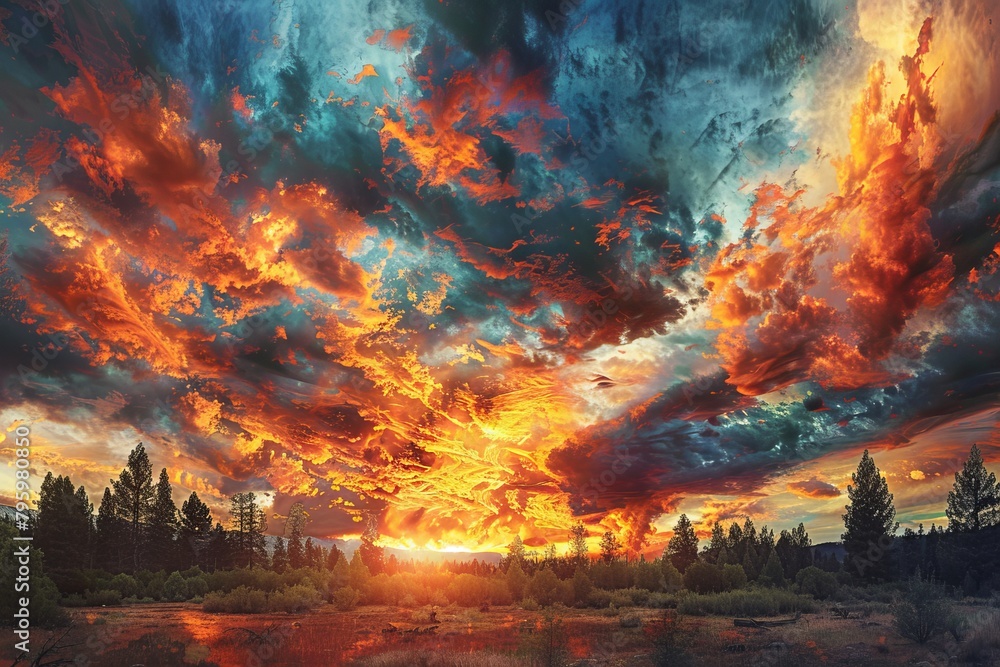 Sunset's Radiant Tapestry: A Breathtaking Display of Nature's Artistry and Majesty Sunset's Radiant Tapestry: A Breathtaking Display of Nature's Artistry and Majesty