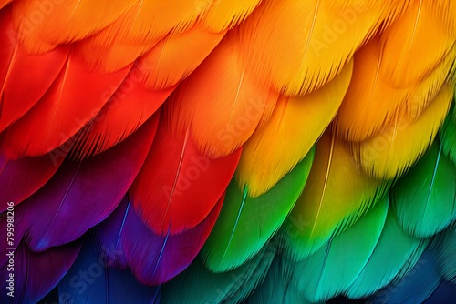 Vibrant Parrot Feather Gradients: Radiant Tropical Huescape © Michael