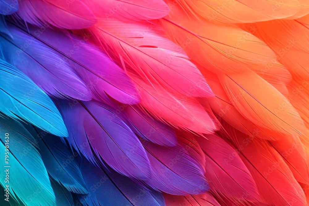 Vibrant Parrot Feather Gradients: Vivid Tropical Plumage Splash Vibrant Parrot Feather Gradients: Vivid Tropical Plumage Splash