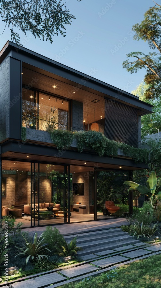 A Stunning Modern House with a Tropical Garden