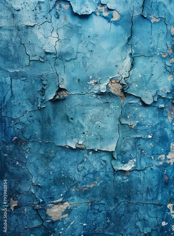 Obraz premium b'Blue Weathered Wall'