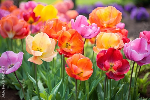 Vibrant Tulip Garden Splendor  Captivating Hues and Gradients