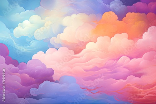 Whimsical Rainbow Cloud Gradients  Vibrant Cloud Colors