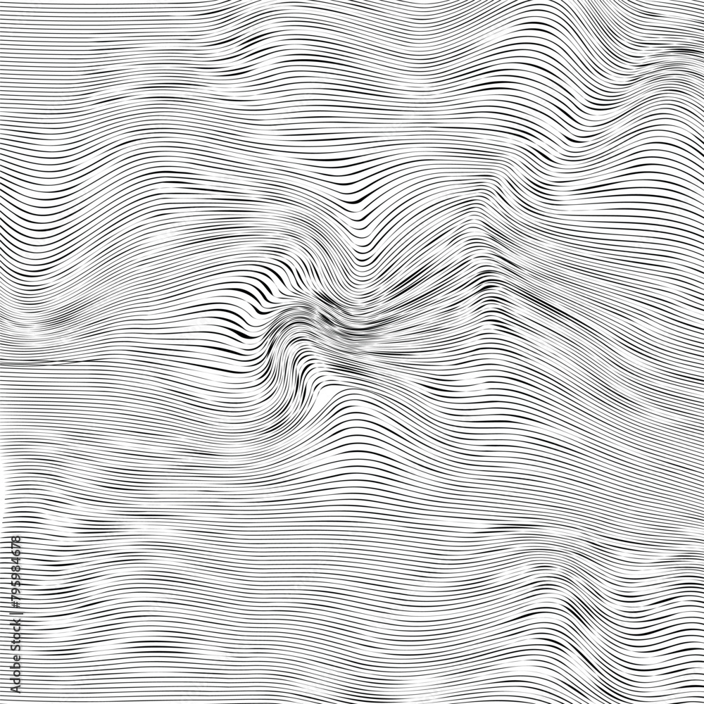 Striped distorted texture with surface deformation effect. Striped distorted texture with surface deformation effect.