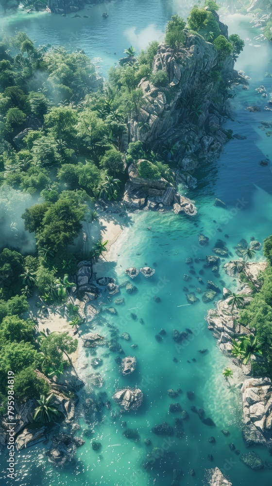 b'Rocky Beach in Tropical Paradise' b'Rocky Beach in Tropical Paradise'