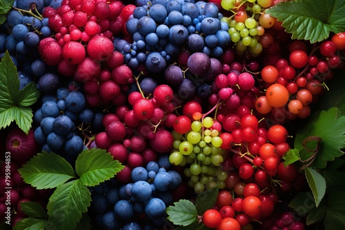 Wallpaper Mural Wild Berry Bush Gradients: Lush Fruit Spectrum Delights Torontodigital.ca
