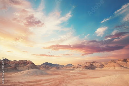 Wild West Desert Sky Gradients  Rugged Terrain Journey