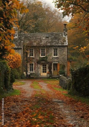 b Charming stone cottage in the middle of the forest 