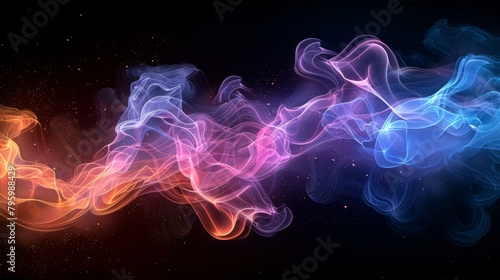 b'Colorful smoke flowing in space'