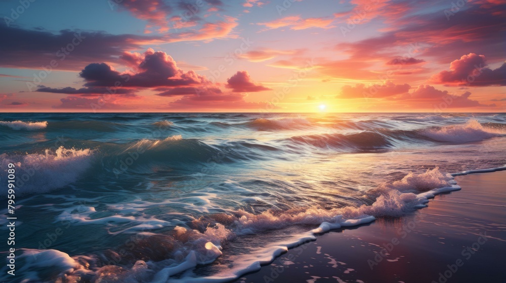 b'Beautiful sunset over the ocean'