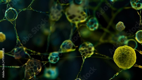 Wallpaper Mural Against a black background a highpowered microscope captures the intricate weblike structure of Plasmodium cells as they invade and . AI generation. Torontodigital.ca