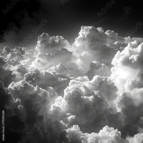 b'Black and white cloudscape'