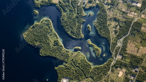 b'islands and peninsulas in a lake' photo