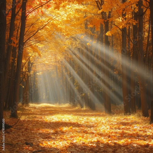 b'The beauty of autumn forest' photo