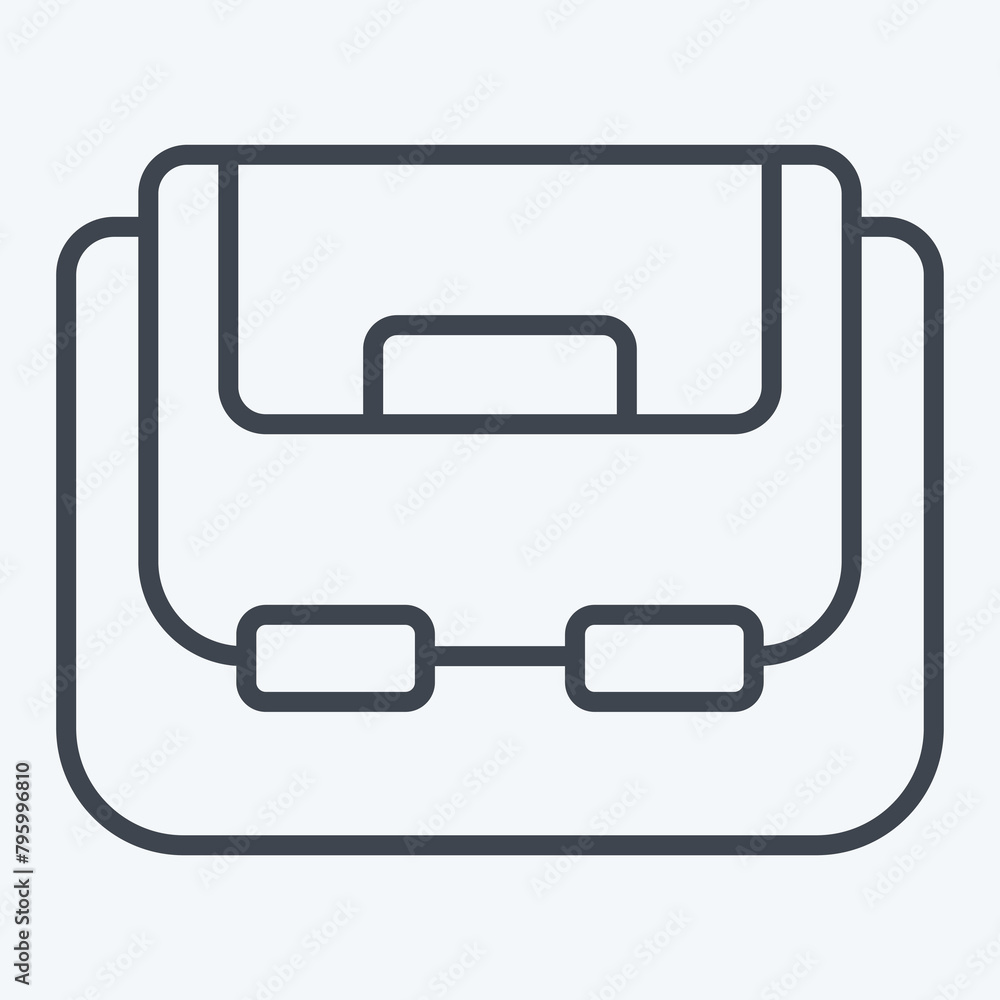 Icon Shoulder Bag. related to Drone symbol. line style. simple design illustration Icon Shoulder Bag. related to Drone symbol. line style. simple design illustration