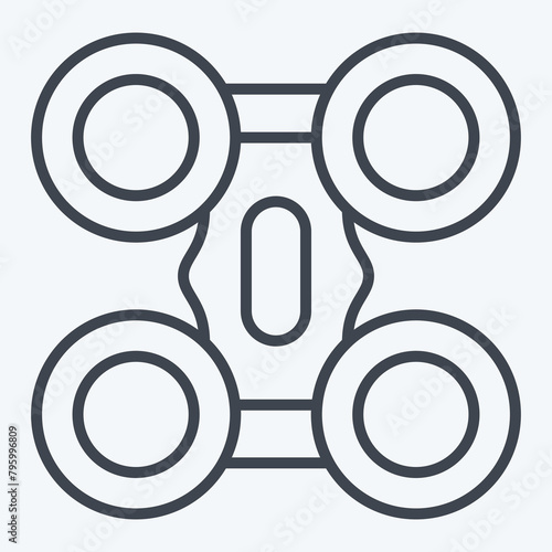 Icon Quad Copter. related to Drone symbol. line style. simple design illustration