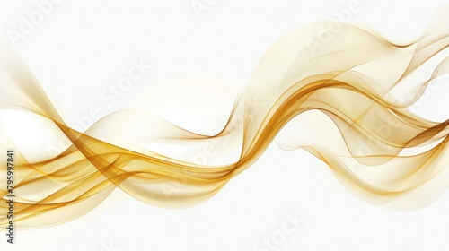 Abstract elegant flowing gold wave line vector on white background. Luxury shiny gold wave template design © Anayat