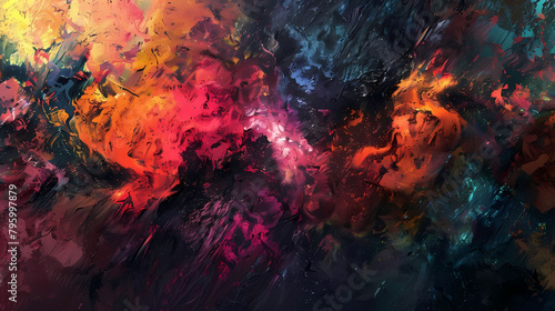 creative fusion of colors and textures in a painting