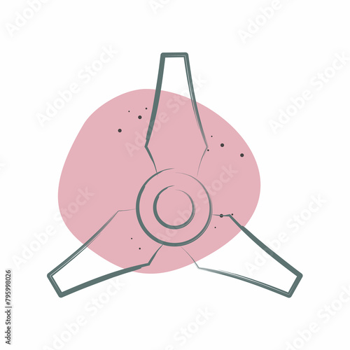 Icon Three Blades Propeller. related to Drone symbol. Color Spot Style. simple design illustration