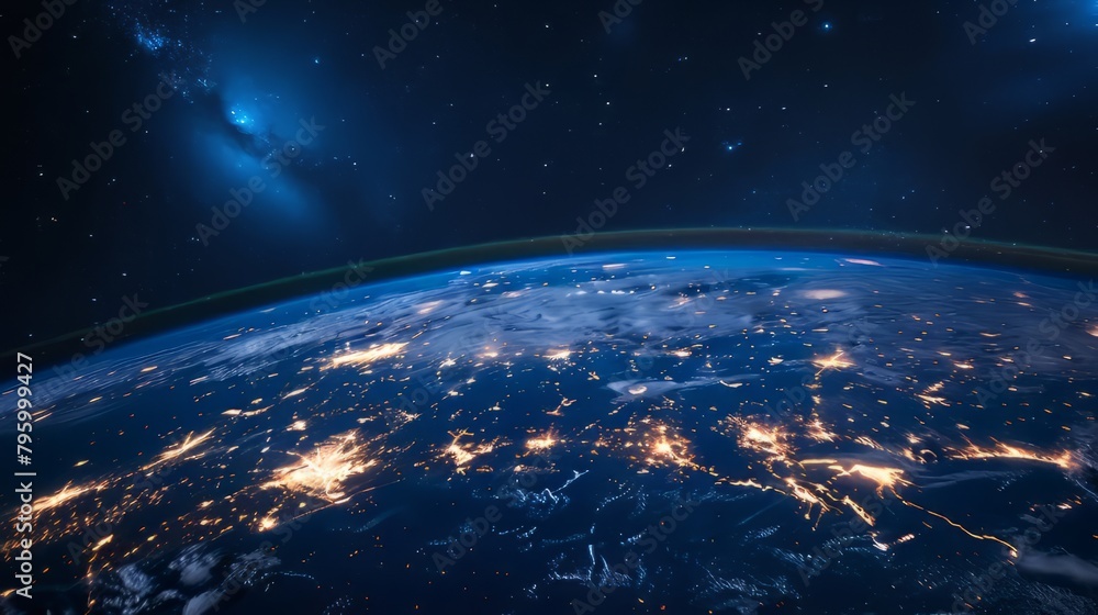 Obraz premium Blue Globe Earth Network Concept