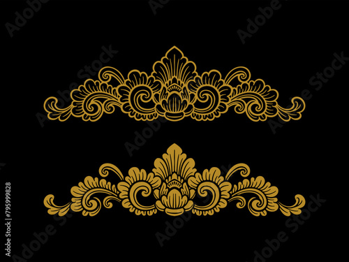 Balinese ornament vector logo tatto decoration
