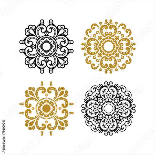 Balinese ornament vector logo tatto decoration