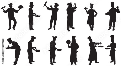chef silhouette set