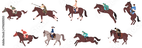 horse riders set