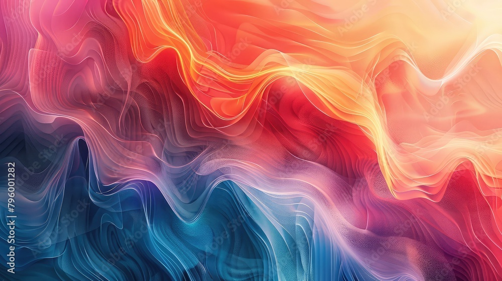 Abstract textured background with blurred color wave shapes