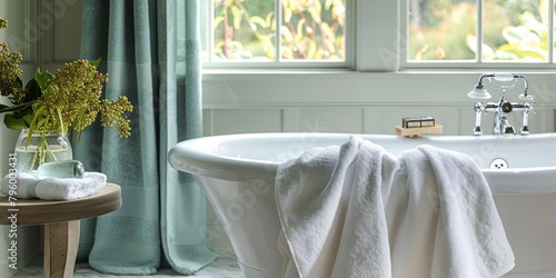 Luxurious, Feng Shui-Inspired Bathroom Towels: Choose luxurious, Feng Shui-inspired bathroom towels in colors that correspond to the desired  photo