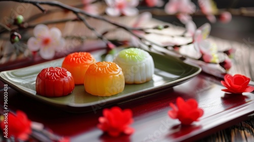 Wallpaper Mural A plate showcasing both Tang Yuan and a mooncake, symbolizing the celebration of both Mid-autumn and Winter Solstice festivals. Torontodigital.ca