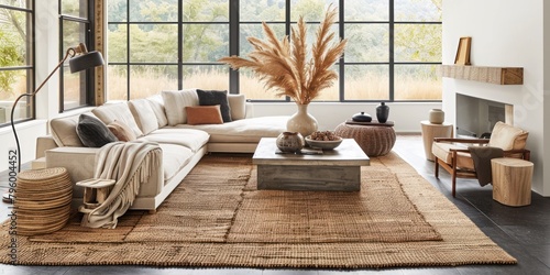 Layered Rugs for Texture and Warmth: Layer rugs in the living area to add texture and warmth, choosing materials
