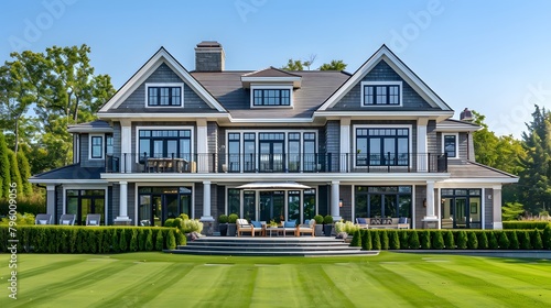 An exclusive Mediterranean-inspired villa in the Hamptons with a sprawling garden. photo