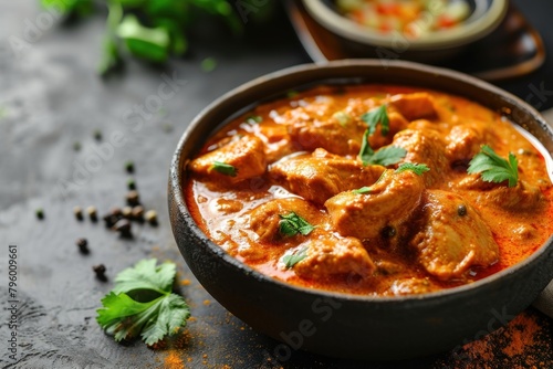 Photo of butter chicken curry food meat. photo