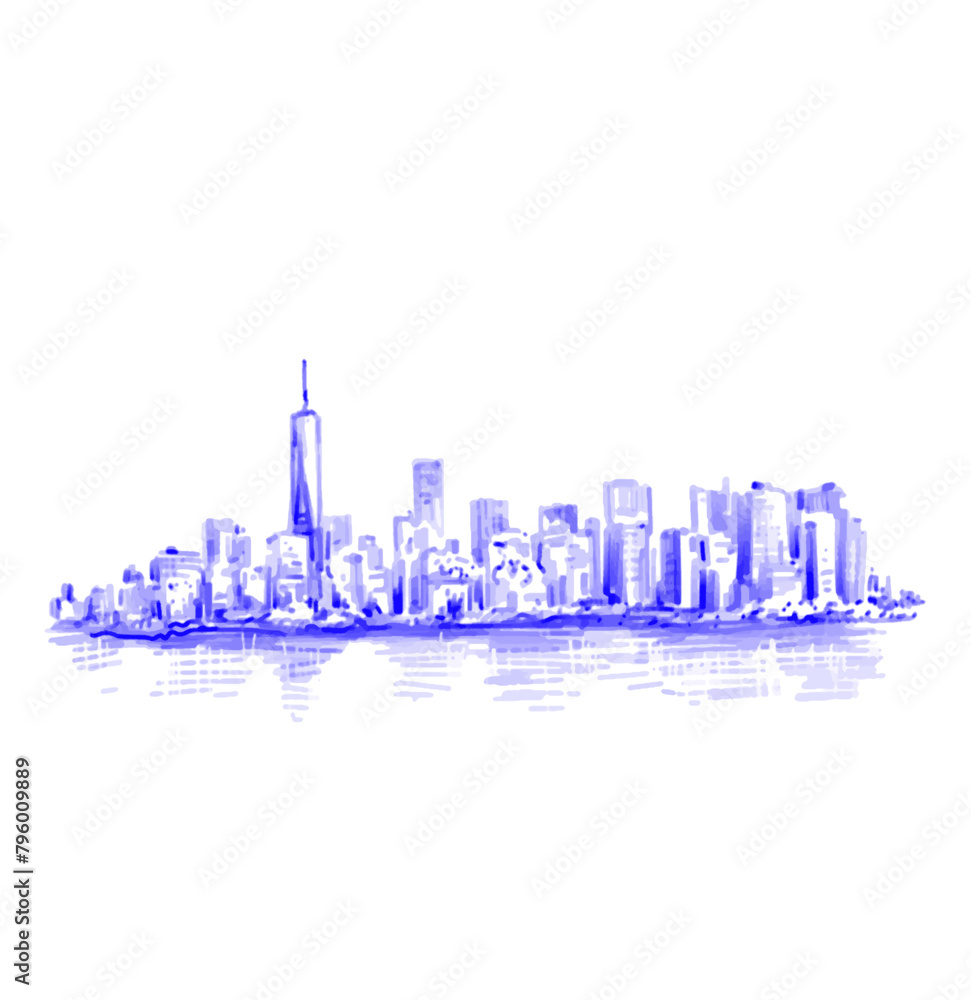 Obraz premium Drawing background of New York skyline