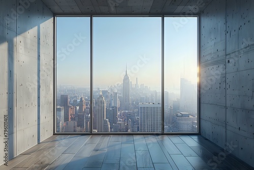 Elegant Minimalist Window and Lively City Scene