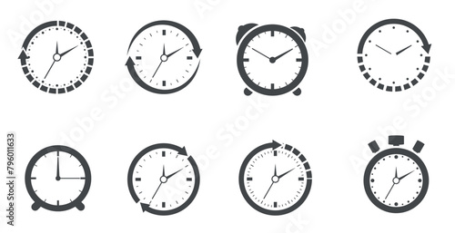  Time icon collection. Vector illustration.