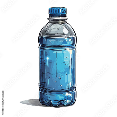 Illustration of a water cooler with plastic bottles for drinking water.