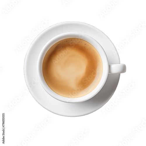 white cup of coffee on the white background