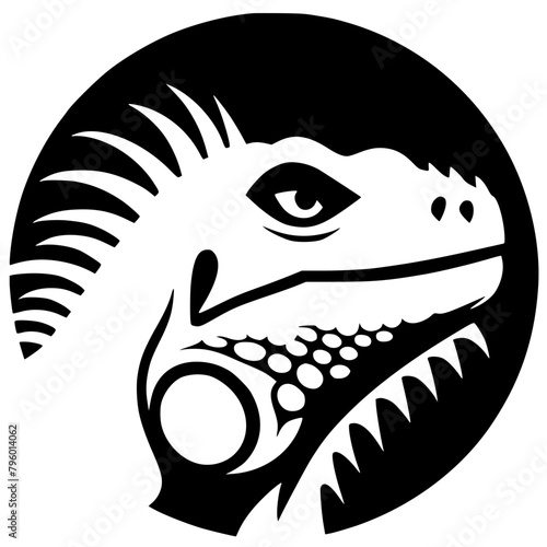 Iguana head silhouette